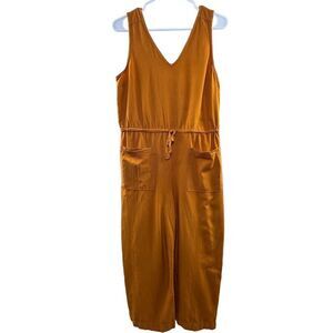 Old Navy Women's Sleeveless Jumpsuit mustard Yellow Size Medium Pockets